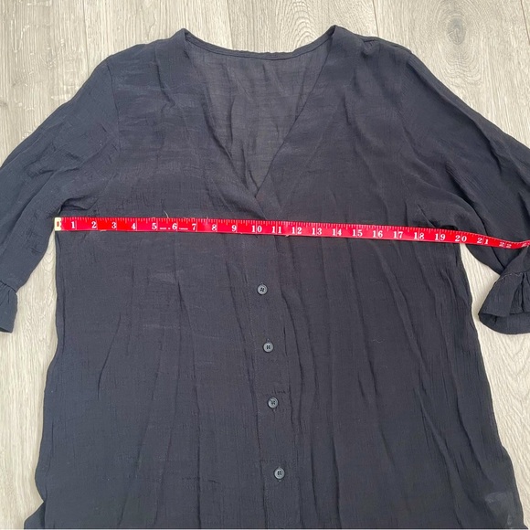 Ruffled Swim Cover Up Sexy Dress -M-Black - Picture 9 of 11